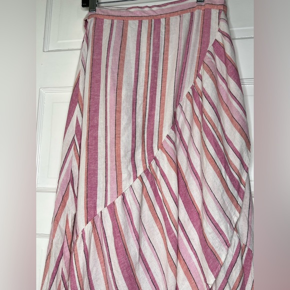 Ny&co pretty in pink wrap skirt linen blend small coral white NWT new maxi - Picture 6 of 8
